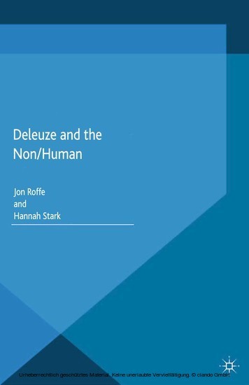 Deleuze and the Non/Human main product photo