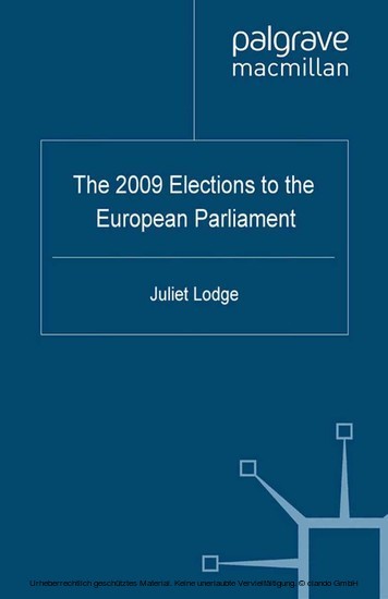 The 2009 Elections to the European Parliament main product photo