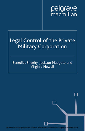 Legal Control of the Private Military Corporation main product photo