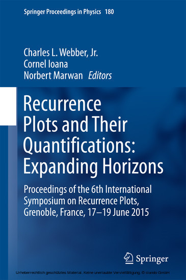 Recurrence Plots and Their Quantifications: Expanding Horizons main product photo