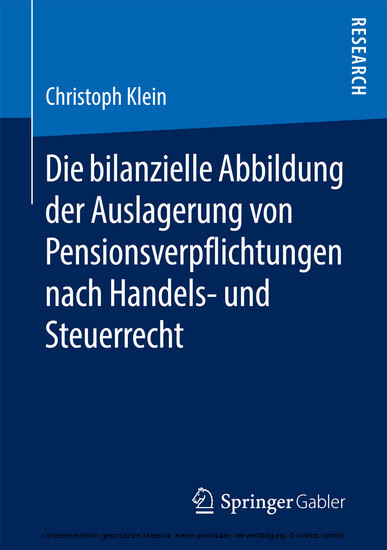 Die bilanzielle Abbildung der Auslagerung von Pensionsverpflichtungen nach Handels- und Steuerrecht main product photo