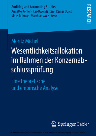 Wesentlichkeitsallokation im Rahmen der Konzernabschlussprüfung main product photo