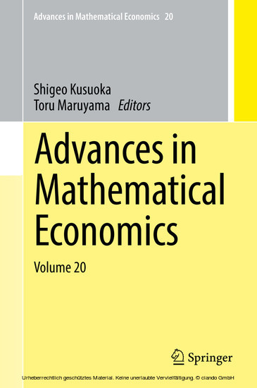 Advances in Mathematical Economics Volume 20 main product photo