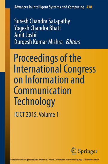 Proceedings of the International Congress on Information and Communication Technology main product photo