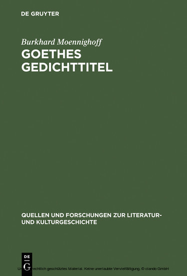 Goethes Gedichttitel main product photo