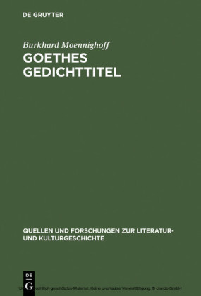 Goethes Gedichttitel