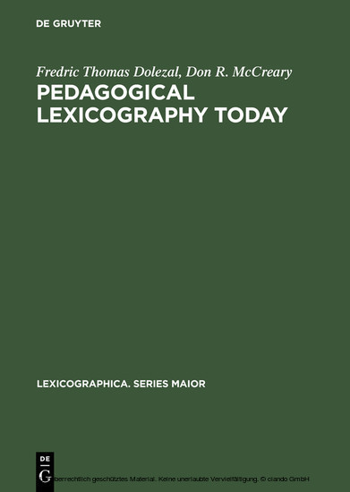 Pedagogical Lexicography Today main product photo