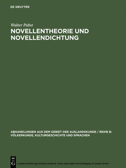 Novellentheorie und Novellendichtung main product photo