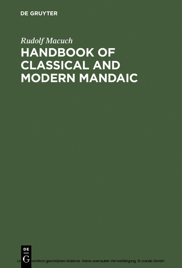 Handbook of Classical and Modern Mandaic main product photo