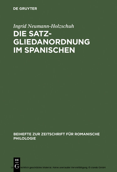 Die Satzgliedanordnung im Spanischen main product photo