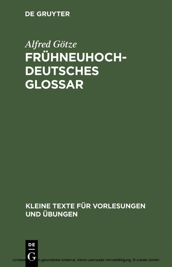 Frühneuhochdeutsches Glossar main product photo