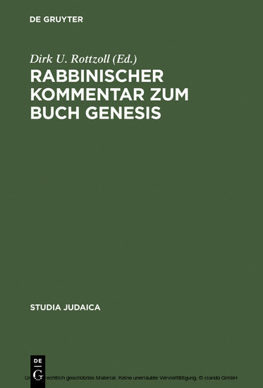 Rabbinischer Kommentar zum Buch Genesis main product photo
