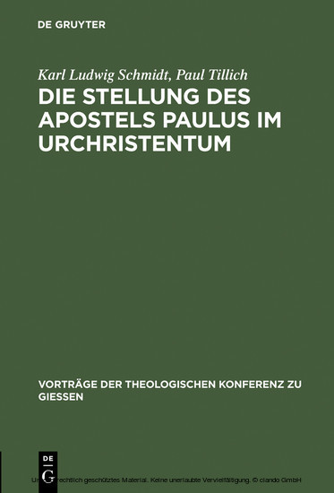 Die Stellung des Apostels Paulus im Urchristentum main product photo