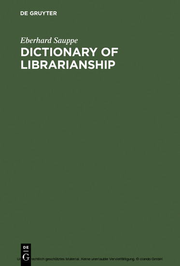 Dictionary of Librarianship main product photo