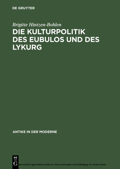 Die Kulturpolitik des Eubulos und des Lykurg main product photo