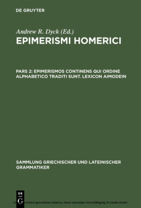 Epimerismos continens qui ordine alphabetico traditi sunt. Lexicon Aimodein