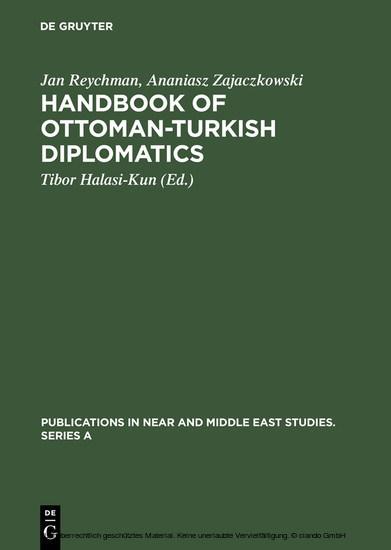 Handbook of Ottoman-Turkish Diplomatics main product photo