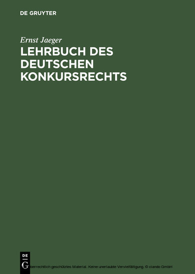 Lehrbuch des deutschen Konkursrechts main product photo