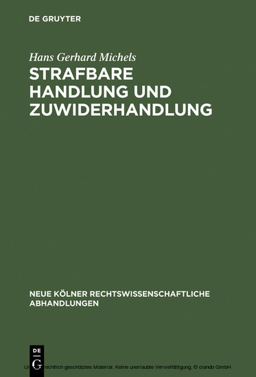 Strafbare Handlung und Zuwiderhandlung main product photo