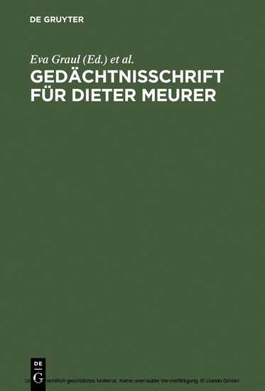 Gedächtnisschrift für Dieter Meurer main product photo
