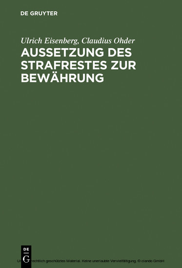 Aussetzung des Strafrestes zur Bewährung main product photo