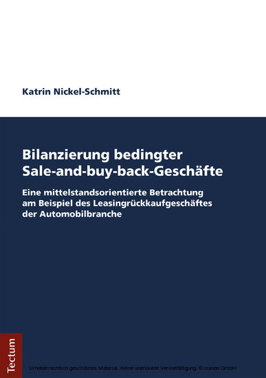 Bilanzierung bedingter Sale-and-buy-back-Geschäfte main product photo