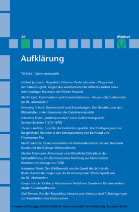 Aufklärung, Band 26: Gelehrtenrepublik