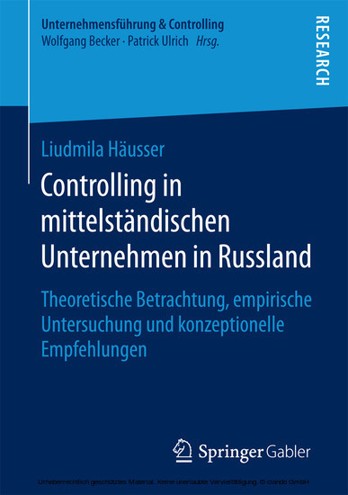 Controlling in mittelständischen Unternehmen in Russland main product photo