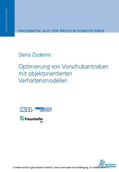 Optimierung von Vorschubantrieben mit objektorientierten Verhaltensmodellen main product photo