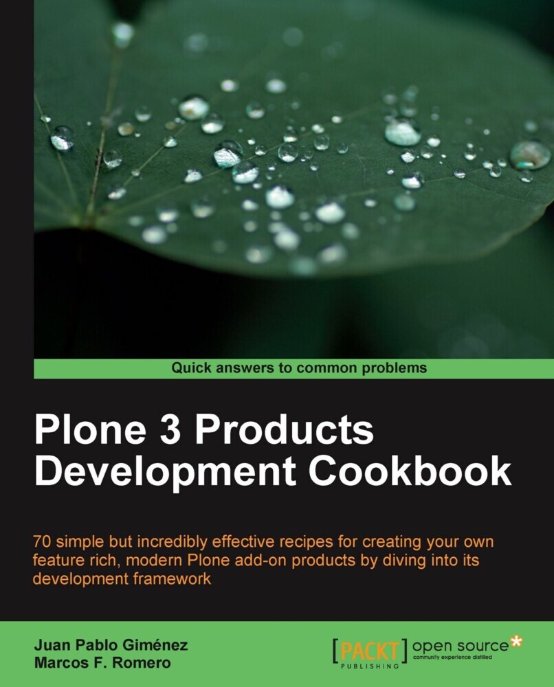 Plone 3 Products Development Cookbook main product photo