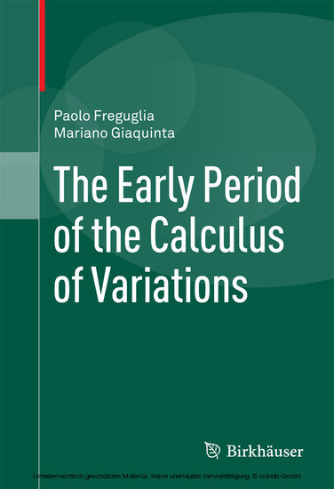 The Early Period of the Calculus of Variations main product photo