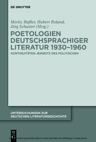 Poetologien deutschsprachiger Literatur 1930-1960 main product photo