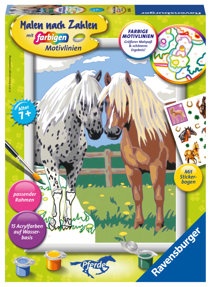 Ravensburger Malen nach Zahlen 28566 - Glückliche Pferde - Kinder ab 7 Jahren main product photo