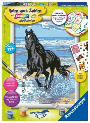 Ravensburger Malen nach Zahlen 28565 - Pferd am Strand - Kinder ab 11 Jahren