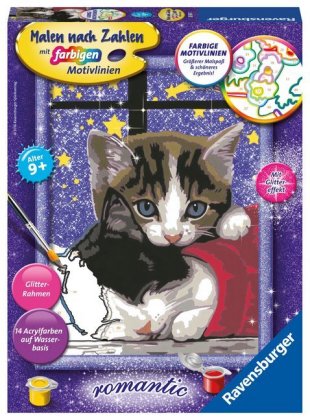 Ravensburger Malen nach Zahlen 28561 - Kuschelndes Kätzchen - Kinder ab 9 Jahren