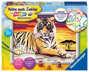 Ravensburger Malen nach Zahlen 28553 - Majestätischer Tiger - Kinder ab 11 Jahren