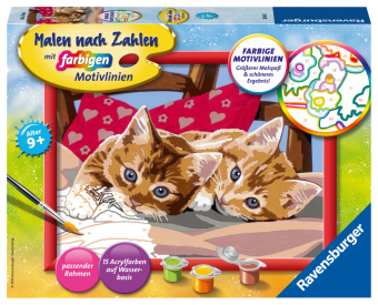 Ravensburger Malen nach Zahlen 28342 - Zwei Schmusekätzchen - Kinder ab 9 Jahren
