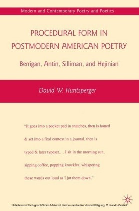 Procedural Form in Postmodern American Poetry