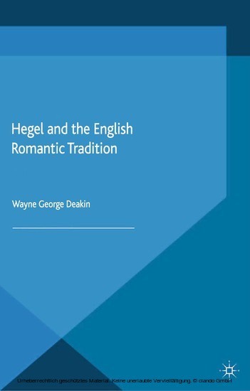 Hegel and the English Romantic Tradition main product photo