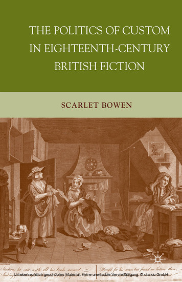 The Politics of Custom in Eighteenth-Century British Fiction main product photo