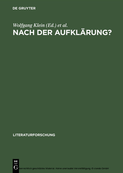 Nach der Aufklärung? main product photo