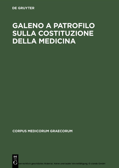 Galeno a Patrofilo sulla costituzione della medicina main product photo