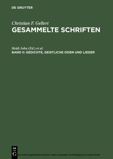 Gedichte, Geistliche Oden und Lieder main product photo