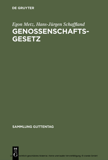 Genossenschaftsgesetz main product photo