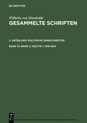 Band 3. Hälfte 1. 1815-1834