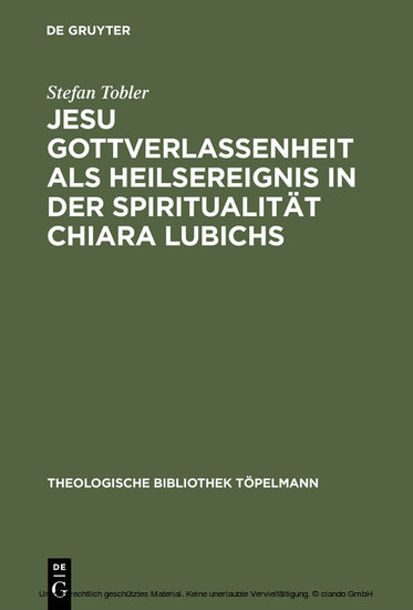 Jesu Gottverlassenheit als Heilsereignis in der Spiritualität Chiara Lubichs main product photo