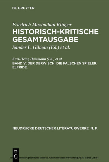 Der Derwisch. Die falschen Spieler. Elfride. main product photo
