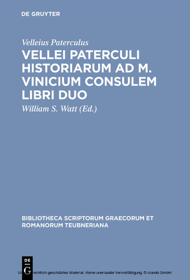 Vellei Paterculi historiarum ad M. Vinicium consulem libri duo main product photo