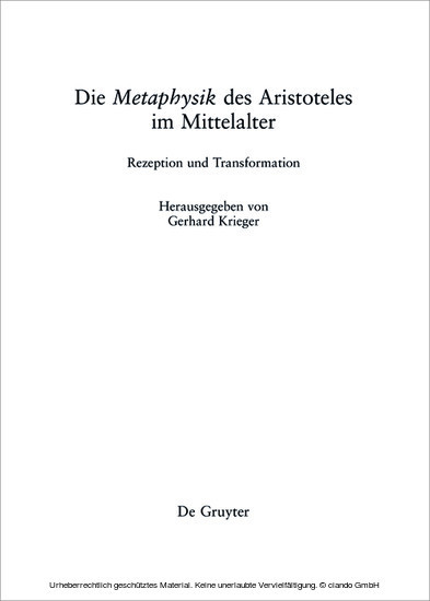 Die 'Metaphysik' des Aristoteles im Mittelalter main product photo