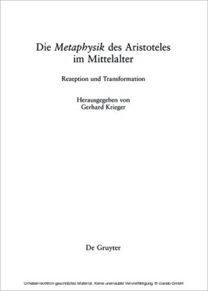 Die 'Metaphysik' des Aristoteles im Mittelalter
